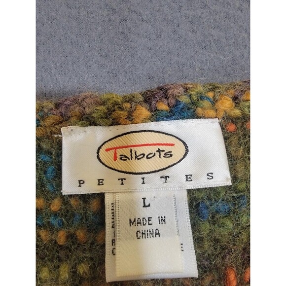 Talbots Petites Sweater Womens Large Multi Color Mohair Blend Button Cardigan - Picture 2 of 12